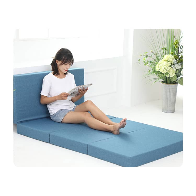 Comfortable Foam Bed Mattress in Elegant Brown, Grey, and Light Blue Polyester Cover fcsnm-909