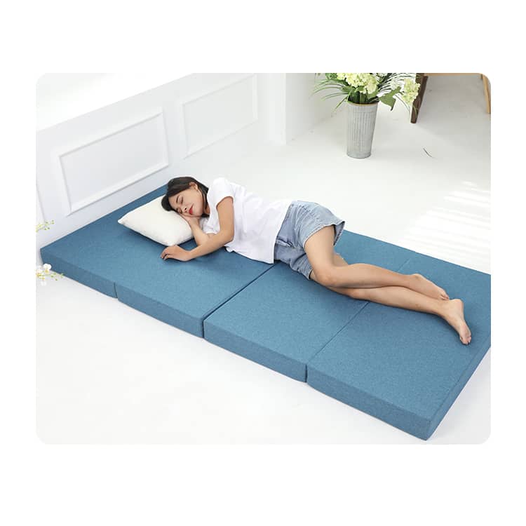 Comfortable Foam Bed Mattress in Elegant Brown, Grey, and Light Blue Polyester Cover fcsnm-909