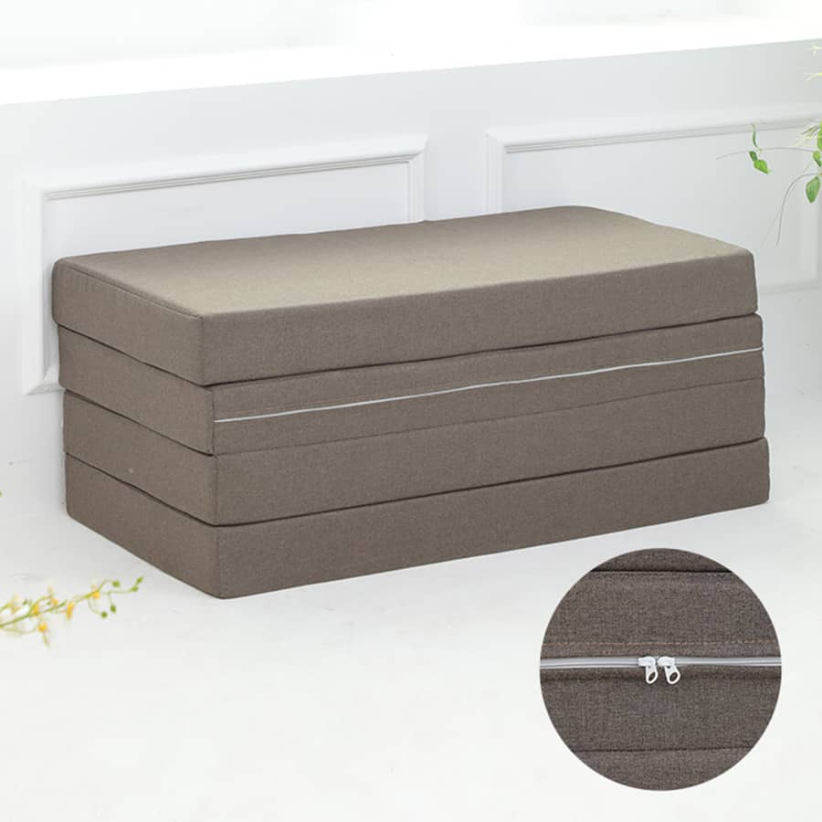 Comfortable Foam Bed Mattress in Elegant Brown, Grey, and Light Blue Polyester Cover fcsnm-909