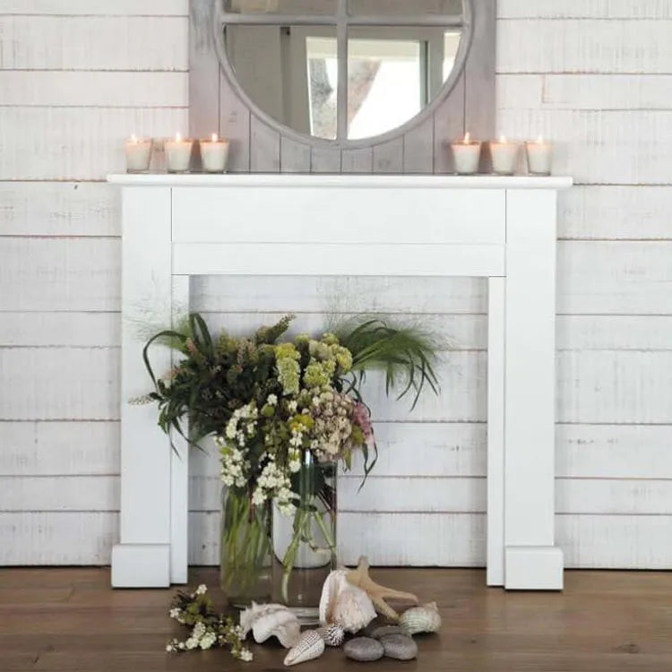 Elegant White Wooden Mantel Console Table - Perfect for Home Decor and Storage fcwz-2352