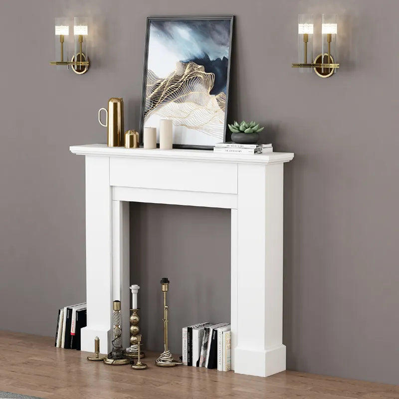 Elegant White Wooden Mantel Console Table - Perfect for Home Decor and Storage fcwz-2352