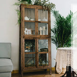 Rustic Chinese Fir and Glass Display Cabinet - Chic Storage Solution for Any Room fcwz-2356