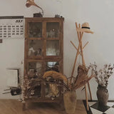 Rustic Chinese Fir and Glass Display Cabinet - Chic Storage Solution for Any Room fcwz-2356