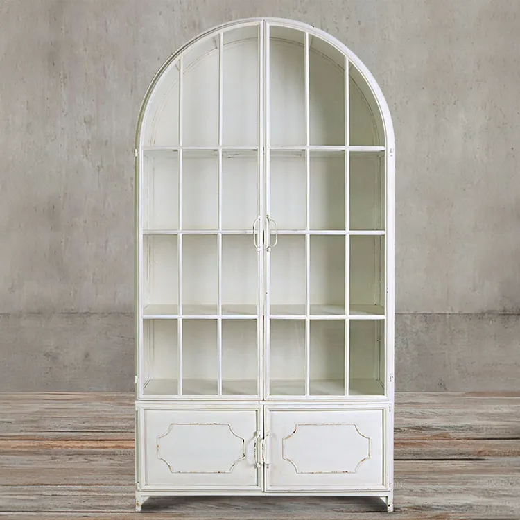 Elegant Tempered Glass Display Cabinet with Arched Design for Modern Home Decor fcwz-2359