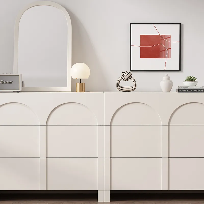 Sleek Modern White Cabinet with Solid Wood Density Board Design fcwz-2361