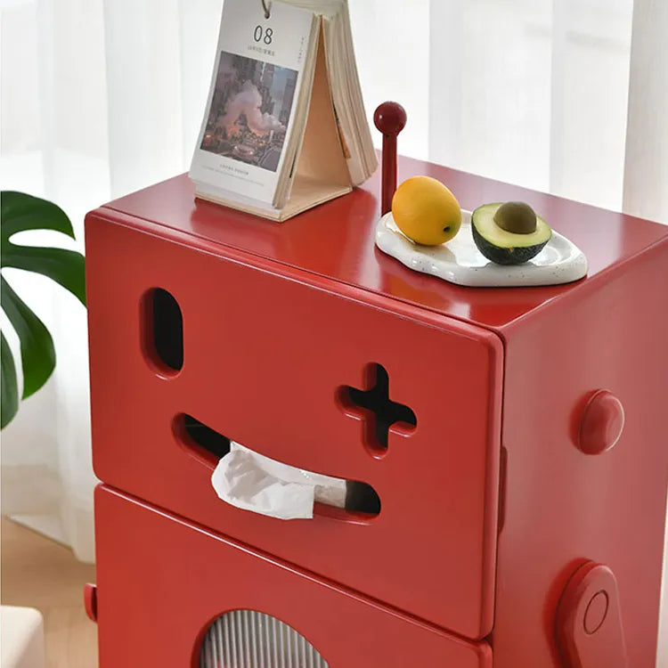 Colorful Robot-Themed Side Table with Wheels - Creative Storage Solution for Kids' Rooms fcwz-2367