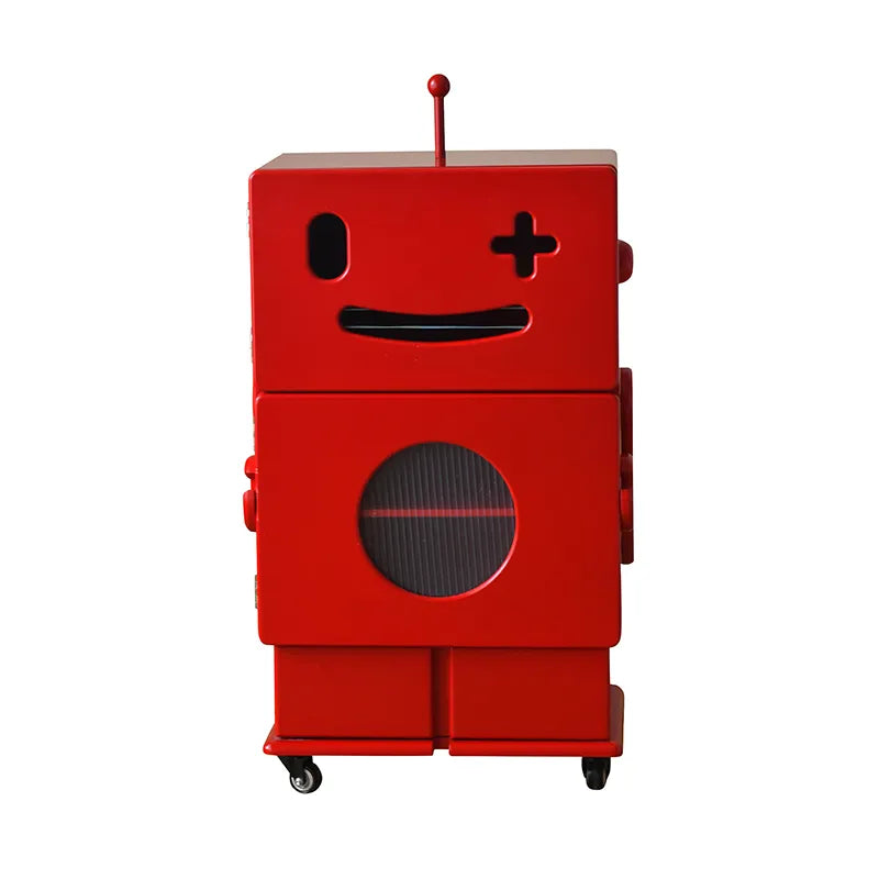 Colorful Robot-Themed Side Table with Wheels - Creative Storage Solution for Kids' Rooms fcwz-2367