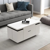 Modern Multi-Layer Coffee Table with Synthetic Leather Finish - Stylish Living Room Centerpiece fcx-2591