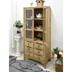 Solid Wood Glass Display Cabinet - Elegant Storage and Showpiece fczym-2306