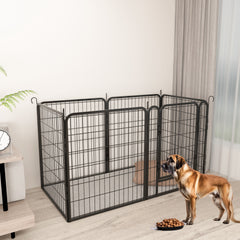 6-Panel Heavy-Duty Dog Playpen, 31.7" Tall Foldable Pet Fence with Door
