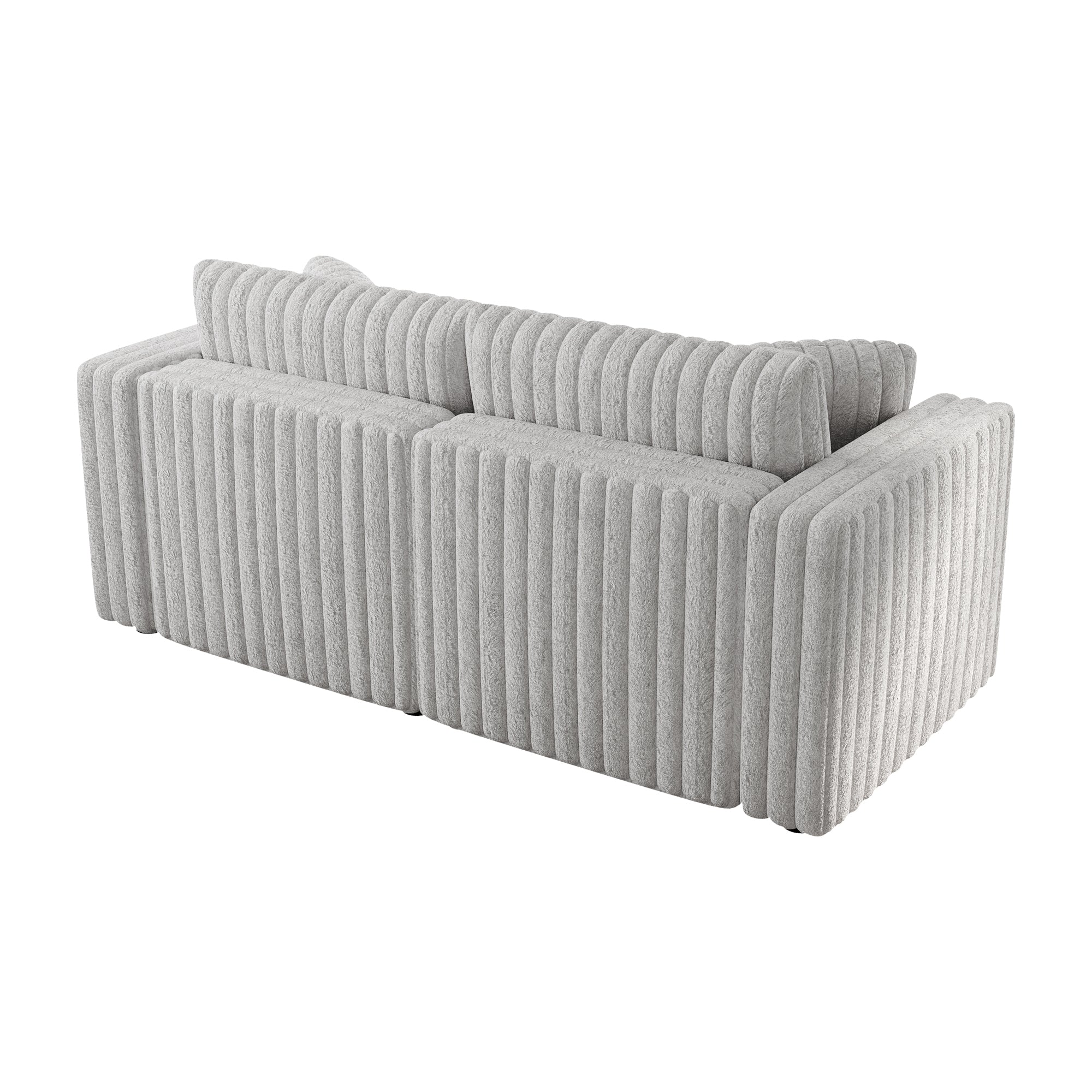 75.6" Soft Rabbit Plush Modular 2-person Sofa - Highly Comfortable with Distinctive Design. Perfect for Bedroom & Living Room. Light gray. Modern & Plush Furniture Choice.