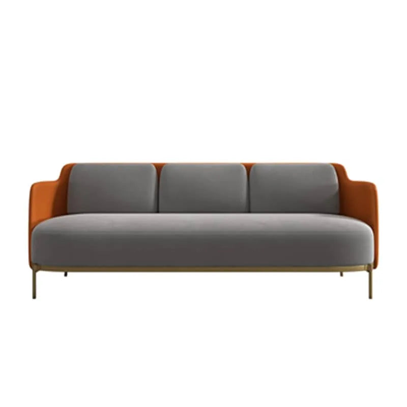 Modern Elegance: Solid Wood Sofa with Cotton Linen and Faux Leather Upholstery fdfh-2211