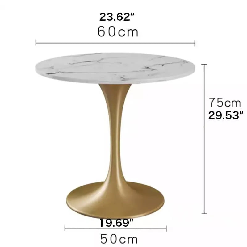 Stylish Round Dining Table with Sintered Stone and Faux Leather for Modern Homes fdfh-2216