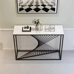 Luxurious Marble Console Table with Modern Geometric Design fdfh-2220