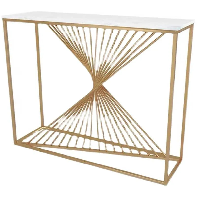 Luxurious Marble Console Table with Modern Geometric Design fdfh-2220