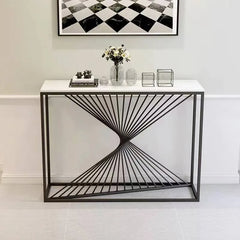 Luxurious Marble Console Table with Modern Geometric Design fdfh-2220