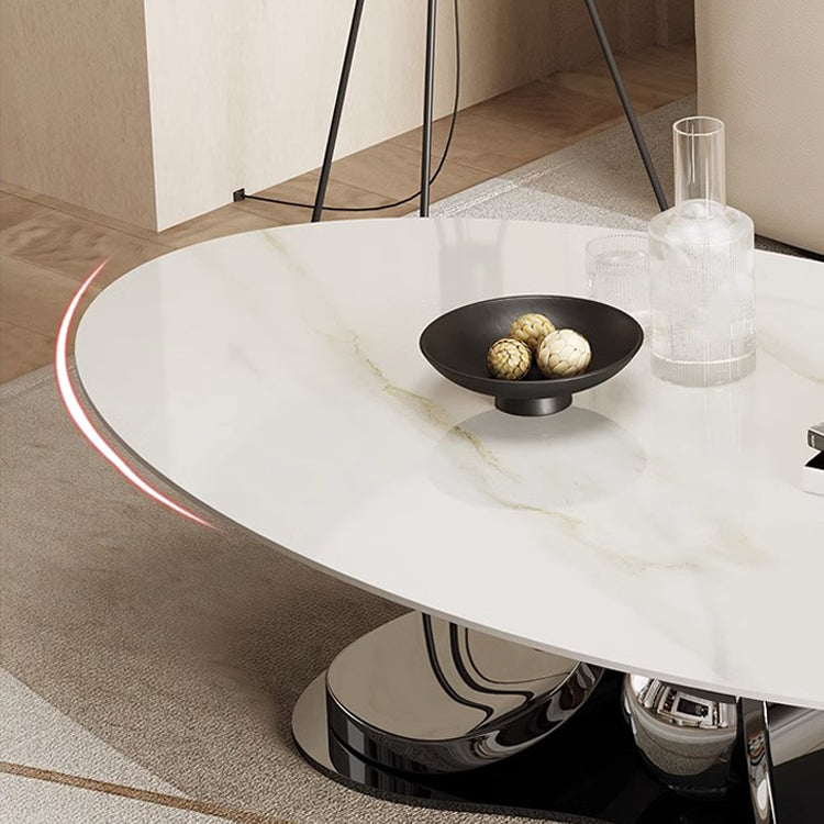 Sleek Modern Tea Table - Sintered Stone & Stainless Steel for Elegant Living Rooms fdl-2596