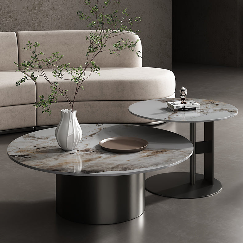 Sleek Sintered Stone & Stainless Steel Coffee Table - Modern Design for Elegant Living Spaces fdl-2599