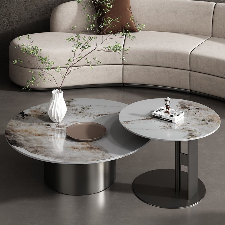 Sleek Sintered Stone & Stainless Steel Coffee Table - Modern Design for Elegant Living Spaces fdl-2599