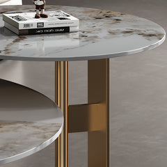 Sleek Sintered Stone & Stainless Steel Coffee Table - Modern Design for Elegant Living Spaces fdl-2599