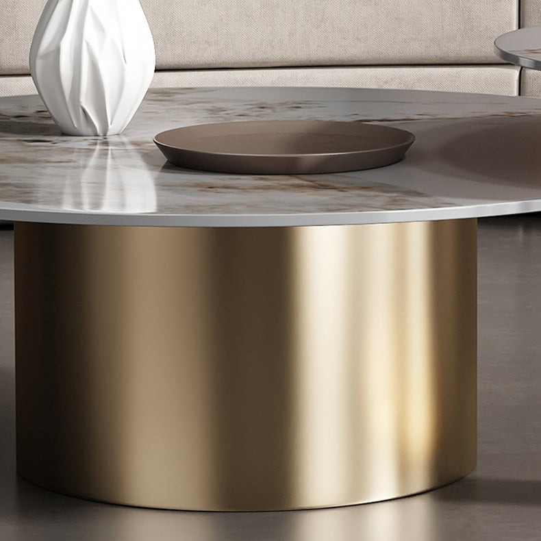 Sleek Sintered Stone & Stainless Steel Coffee Table - Modern Design for Elegant Living Spaces fdl-2599