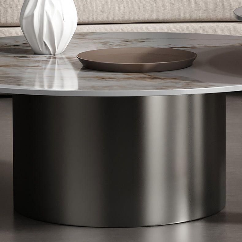 Sleek Sintered Stone & Stainless Steel Coffee Table - Modern Design for Elegant Living Spaces fdl-2599