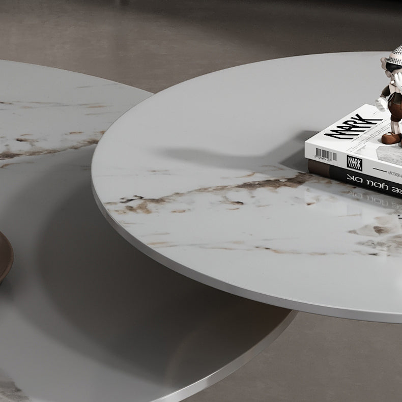 Sleek Sintered Stone & Stainless Steel Coffee Table - Modern Design for Elegant Living Spaces fdl-2599