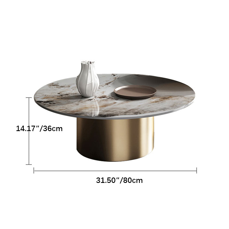 Sleek Sintered Stone & Stainless Steel Coffee Table - Modern Design for Elegant Living Spaces fdl-2599