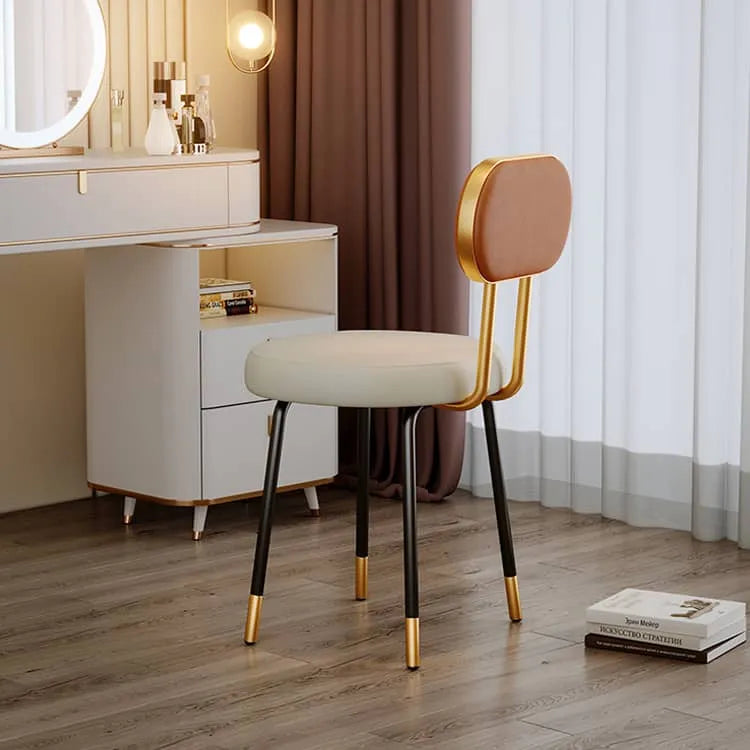 Modern Faux Leather Dining Chair with Gold Accents - Stylish Seating for Any Room fel-1968