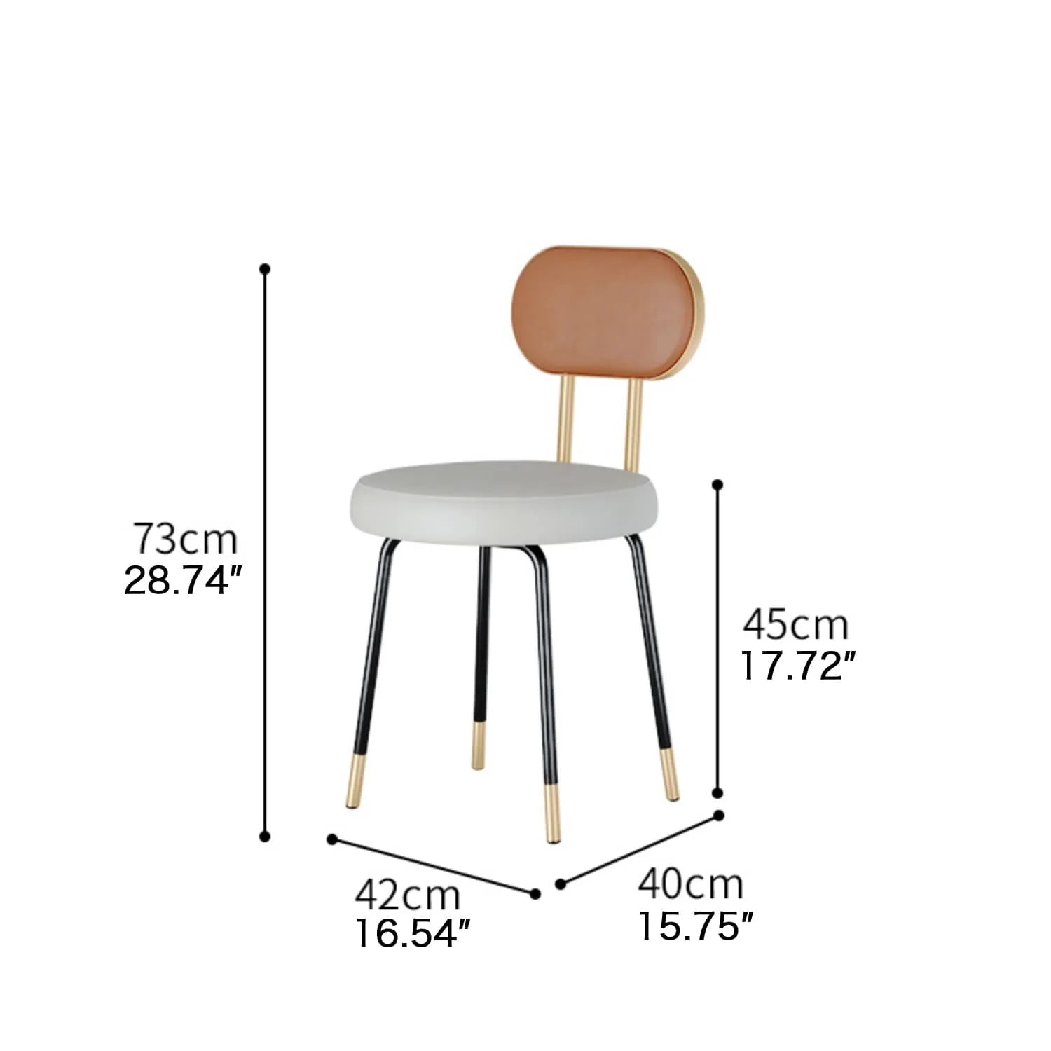 Modern Faux Leather Dining Chair with Gold Accents - Stylish Seating for Any Room fel-1968