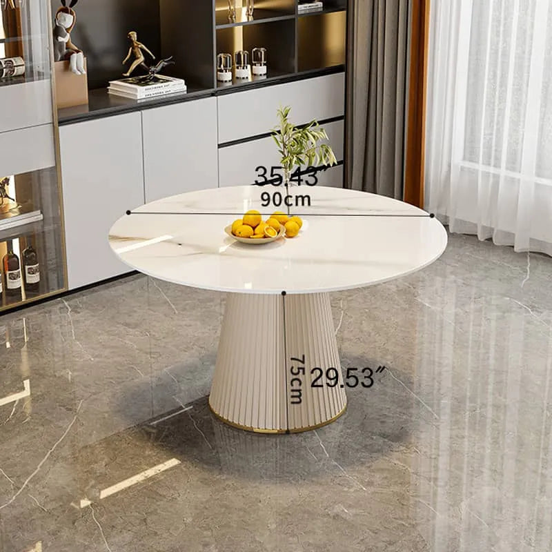 Luxurious Sintered Stone Dining Table with Chic Faux Leather Finish fel-1971