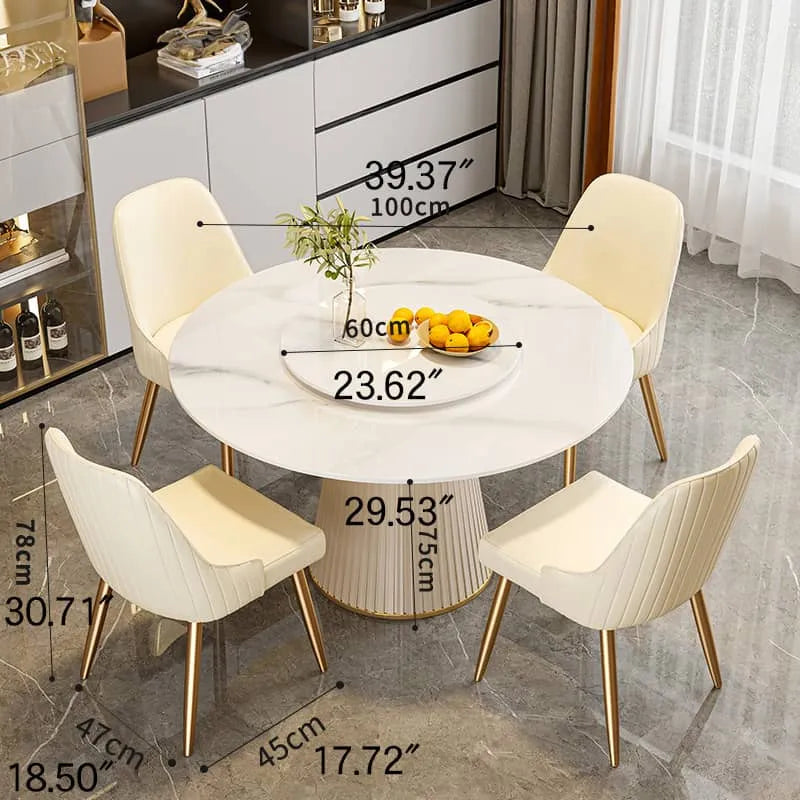 Luxurious Sintered Stone Dining Table with Chic Faux Leather Finish fel-1971