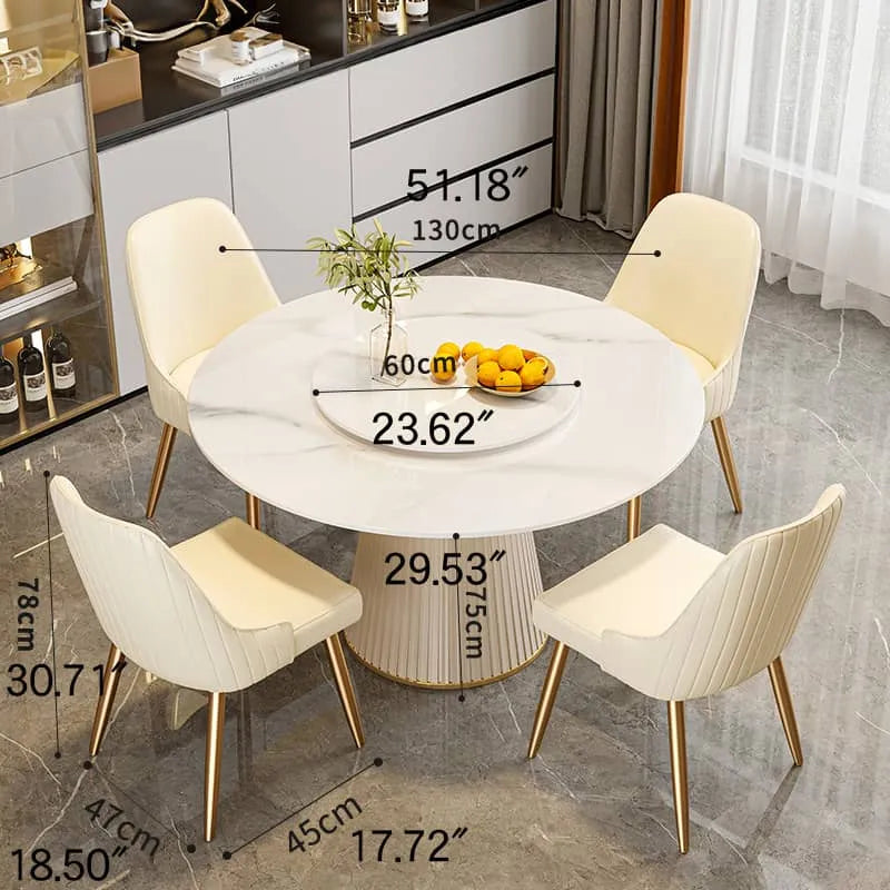 Luxurious Sintered Stone Dining Table with Chic Faux Leather Finish fel-1971