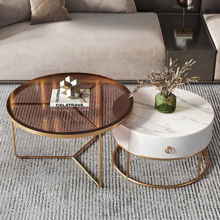 Modern Elegance: Sintered Stone Glass Coffee Table for Luxurious Living Rooms fel-1975