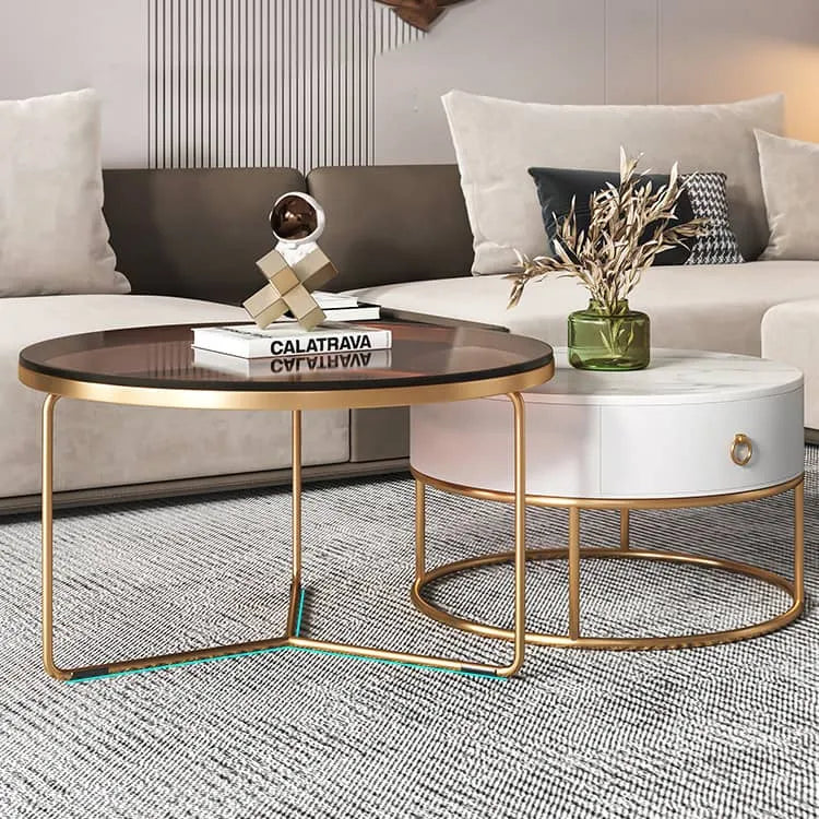 Modern Elegance: Sintered Stone Glass Coffee Table for Luxurious Living Rooms fel-1975