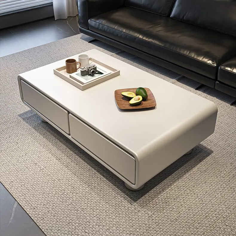 Modern White Coffee Table in Sleek Minimalist Design for Stylish Living Rooms fel-1979