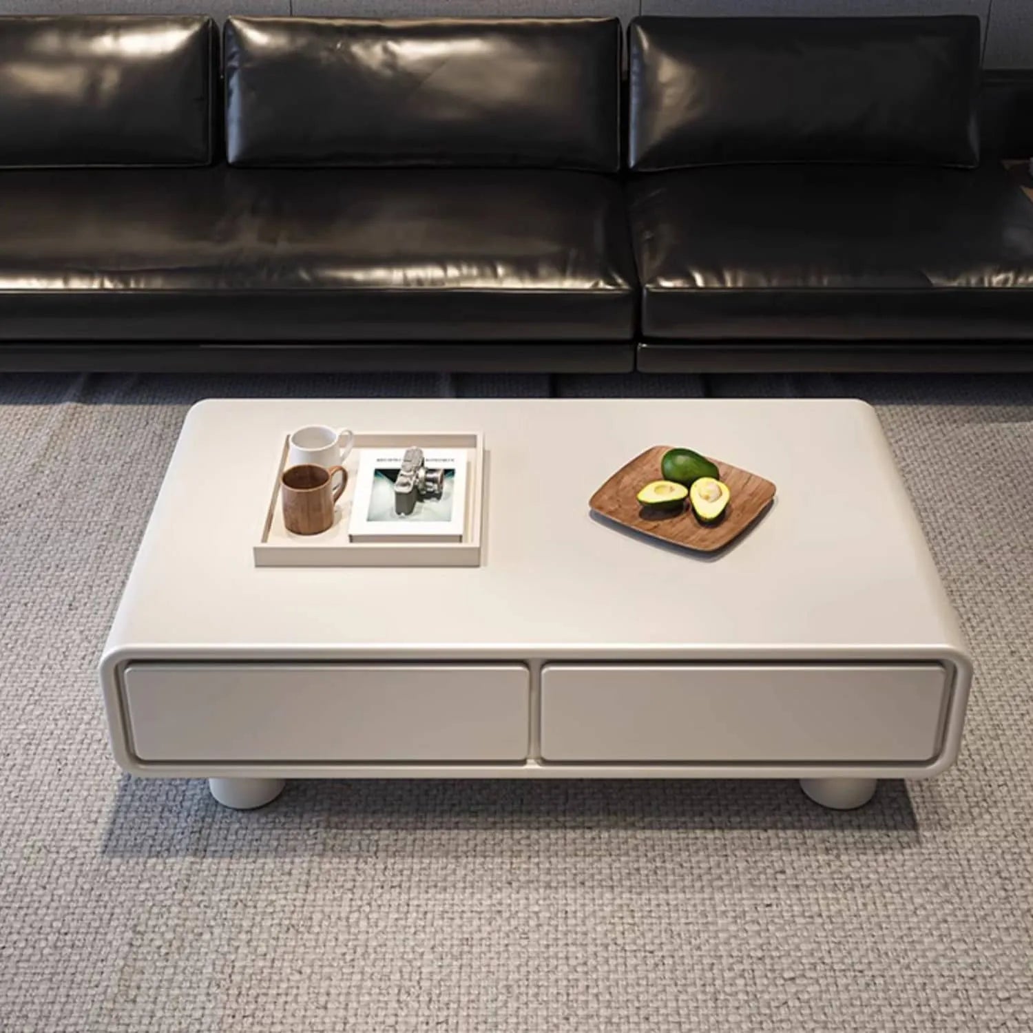 Modern White Coffee Table in Sleek Minimalist Design for Stylish Living Rooms fel-1979