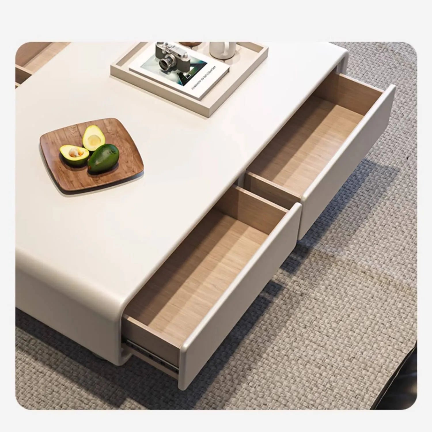 Modern White Coffee Table in Sleek Minimalist Design for Stylish Living Rooms fel-1979