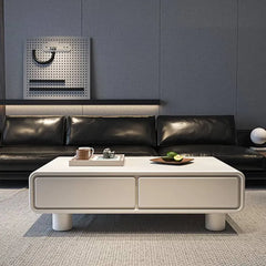 Modern White Coffee Table in Sleek Minimalist Design for Stylish Living Rooms fel-1979