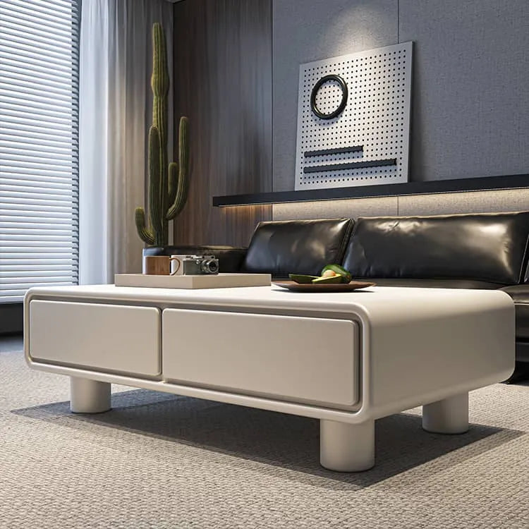 Modern White Coffee Table in Sleek Minimalist Design for Stylish Living Rooms fel-1979