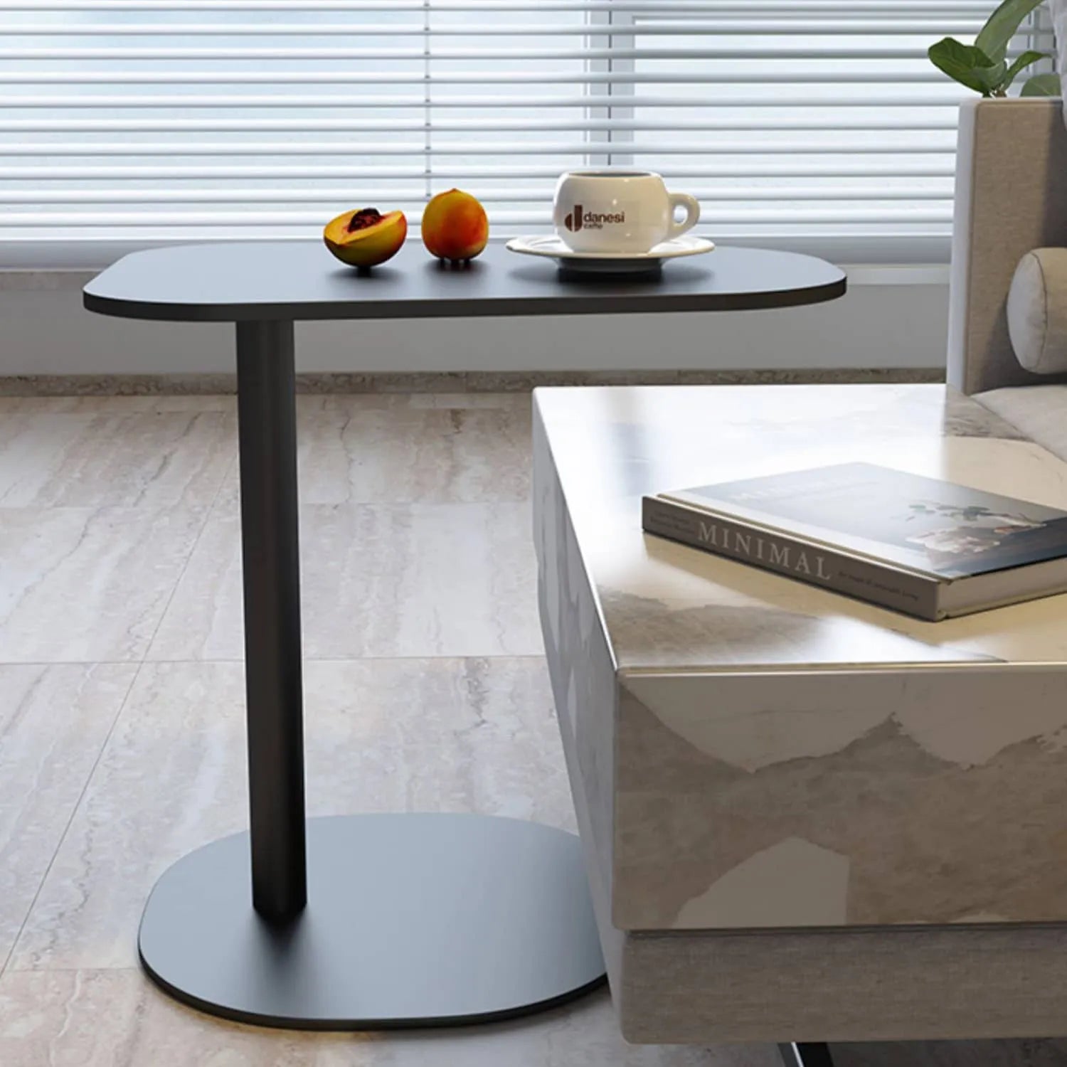 Modern Black Sintered Stone Coffee Table - Stylish and Durable Design for Any Space fel-1982