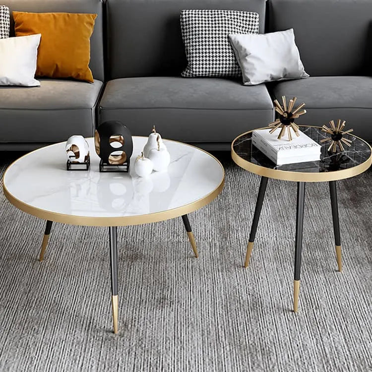 Sleek Marble Coffee Table Set – Elevate Your Living Room Décor with Stylish Elegance fel-1986