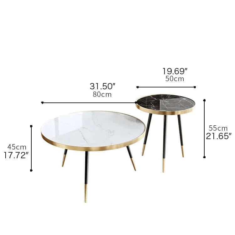 Sleek Marble Coffee Table Set – Elevate Your Living Room Décor with Stylish Elegance fel-1986