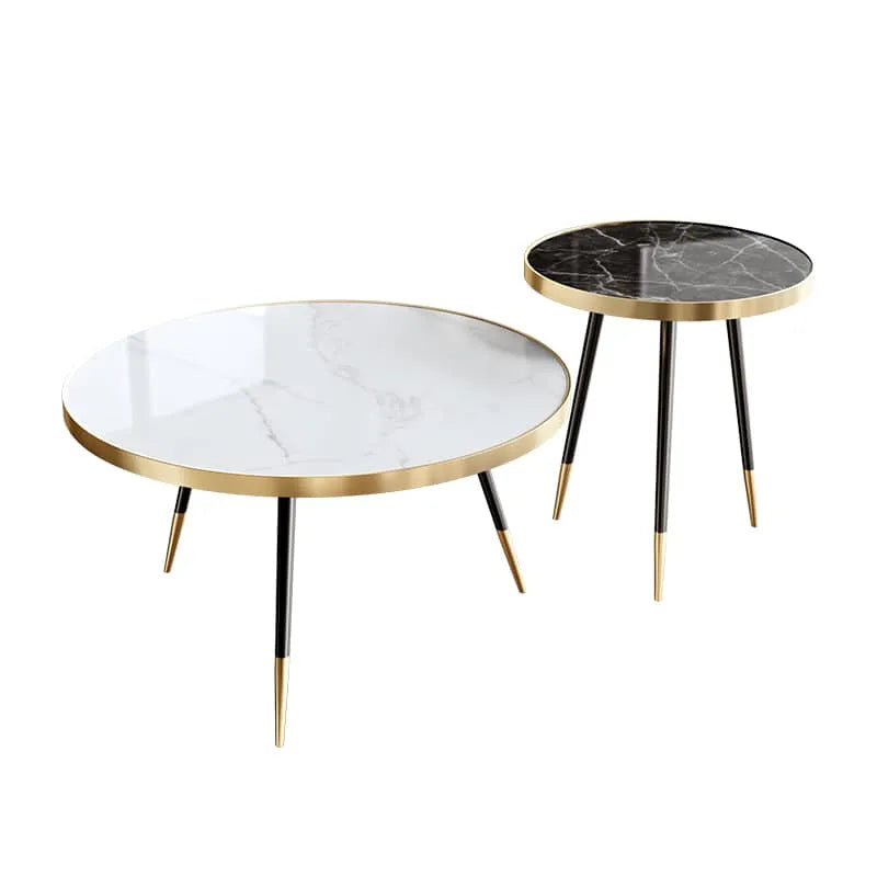 Sleek Marble Coffee Table Set – Elevate Your Living Room Décor with Stylish Elegance fel-1986