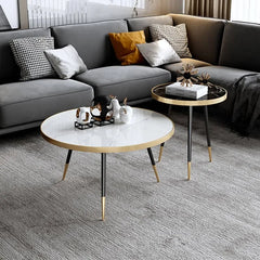 Sleek Marble Coffee Table Set – Elevate Your Living Room Décor with Stylish Elegance fel-1986