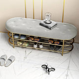Luxurious Velvet Gold Shoe Storage Bench - Elegant Entryway Seating Solution fel-1987
