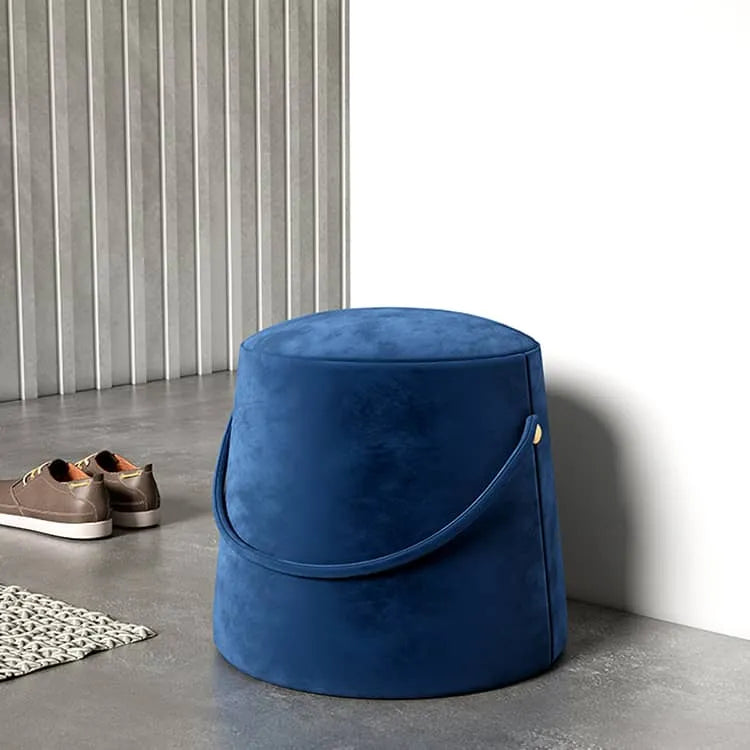 Stylish Cotton Linen Stools with Leather Strap – Perfect for Modern Living Spaces fel-1991