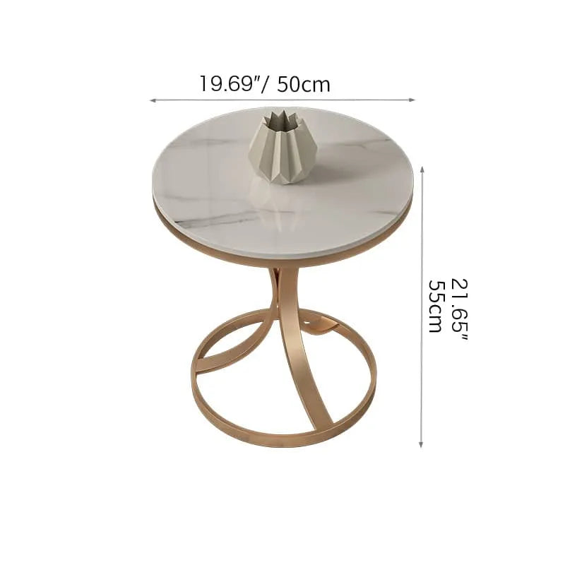 Luxurious Sintered Stone Coffee Table with Elegant Gold Base - Perfect for Modern Living Spaces fel-2006