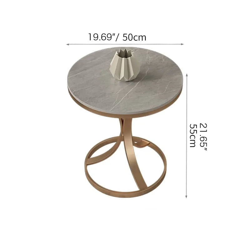 Luxurious Sintered Stone Coffee Table with Elegant Gold Base - Perfect for Modern Living Spaces fel-2006