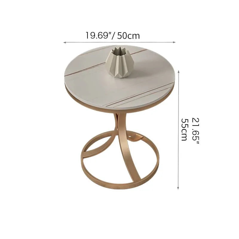 Luxurious Sintered Stone Coffee Table with Elegant Gold Base - Perfect for Modern Living Spaces fel-2006